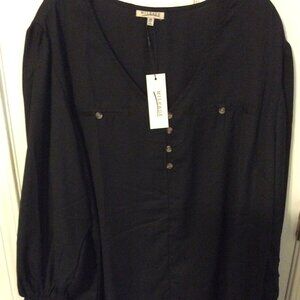 womens 3X black casual pullover top by Mileage